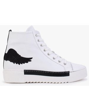 Martel Angels Leather Wing High Top Trainers - White