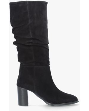 Alpe Alysee Rouched Block Heel Calf Boots - Black