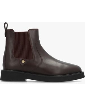 Barbour Delfina Dark Chocolate Leather Chelsea Boots - Brown
