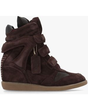 Bronx Jae-Yy Coffee Bean Suede High Top Wedge Trainers - Brown