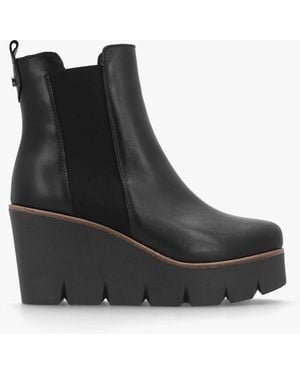 Alpe Alpaca Wedge Ankle Boots - Black