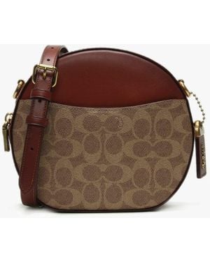 COACH Canteen Tan & Rust Round Cross-body Bag - Brown