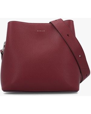 Radley Dukes Place Medium Compartment Carmine Grained Leather Cross-Body Bag - Red