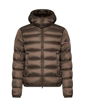 Moncler Ravenlock Short Hooded Down Jacket - Brown
