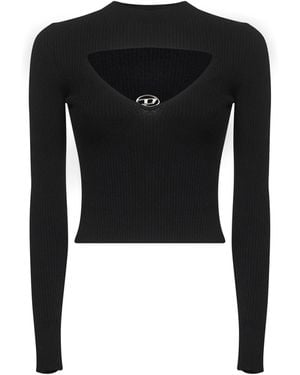 DIESEL Ribbed Wool M-Olina Top - Black