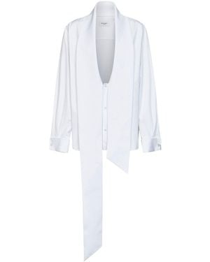 Saint Laurent Poplin Shirt With Lavallière Collar - White