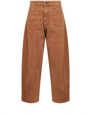 Isabel Marant Ocher Denim Oriane Barrel Jeans - White