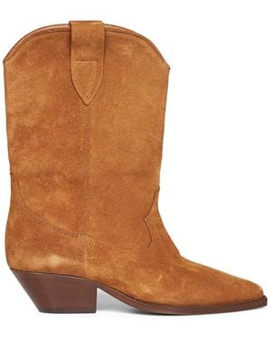 Isabel Marant Cognac Suede Duerto Western Boots - Brown