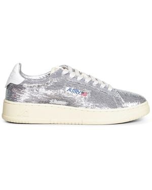 AUTRY CAPSULE Sequin Dallas Low Trainers - White