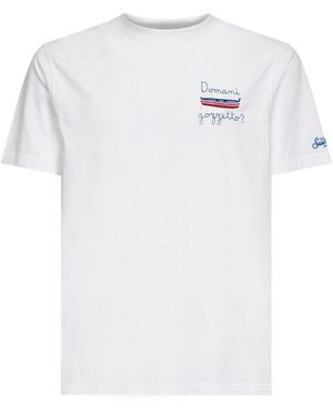 MC2 Saint Barth Gozzetto Domani?-Embroidered Portofino T-Shirt<Br - White