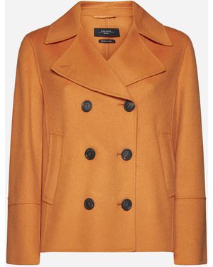 Weekend by Maxmara Teismo Wool-blend Peacoat - Orange