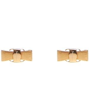 Ferragamo Orecchini Con Fiocco Vara - Bianco