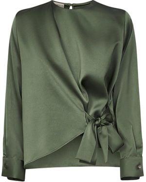 Blanca Vita Satin Cesta Blouse - Green