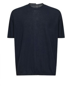 Uma Wang Wool And Silk Crepe Crewneck Jumper - Blue