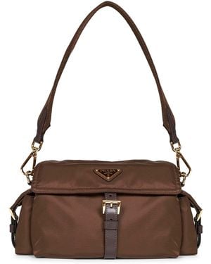 Prada Burnt Prada Explore Medium Shoulder Bag<Br - Brown