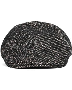 Tagliatore Flecked Virgin Wool Blend Donald Flat Cap - Gray