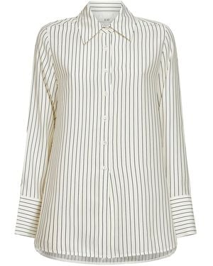 Co. Striped Silk Shirt - White
