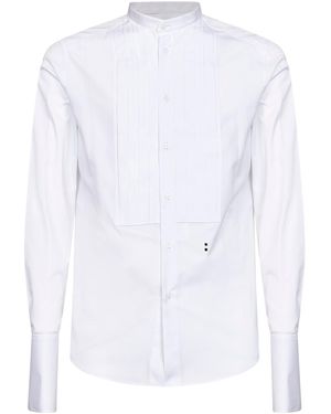 Fendi Cotton Poplin Slim-Fit Shirt With Front Plastron - White
