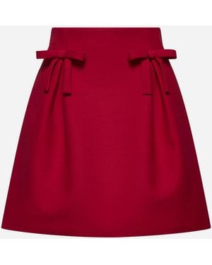 Valentino Red Crepe Couture Mini Skirt