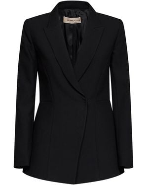 Blanca Vita Crêpe Gimba Double-Breasted Blazer - Black