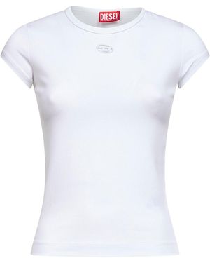 DIESEL Stretch Jersey Logo T-Angie-Od T-Shirt - White