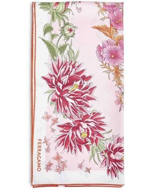 Ferragamo Primavera-Print Silk Scarf - Pink