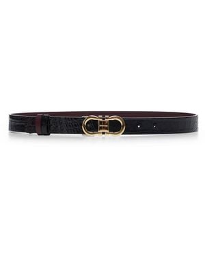 Ferragamo Reversible Gancini Belt - White