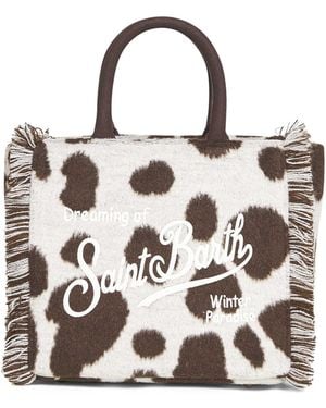 Mc2 Saint Barth Cow Vanity Mini Felt Handbag - White