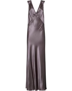 Saint Laurent Satin Silk Gown - Purple