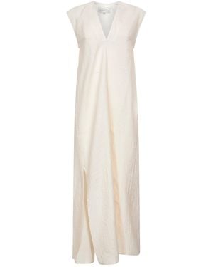 Studio Nicholson Ivory Linen Blend Lise Midi Dress - White