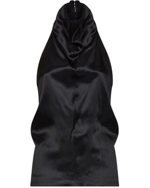 KHAITE Satin Rone Halter Neck Top - Black
