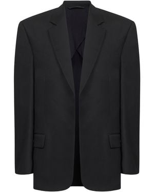 Balenciaga Wool Hybrid Tailored Blazer - Black