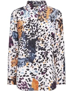 Fendi Printed Silk Taffeta Shirt - White