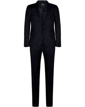 ZEGNA Wool And Mohair Single-Breasted Suit - Black