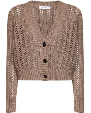 Max Mara Mxmzaino Boxy Cropped Cardigan - Brown