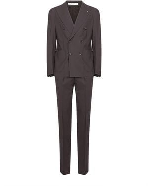 Tagliatore Stretch Wool Vesuvio Double-Breasted Suit - Grey