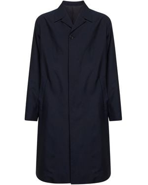 Jil Sander Dark Wool And Mohair Canvas Sports Coat - Blue