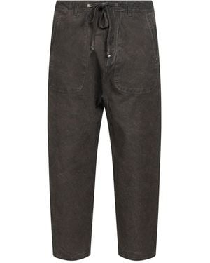 Uma Wang Washed Denim Pajama-Style Jeans - Grey