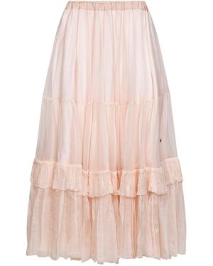 Chloé Powder Silk Muslin Ruffled Maxi Skirt - Pink