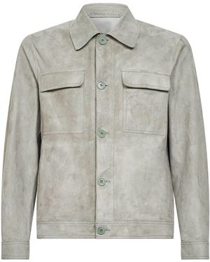 Salvatore Santoro Smoke Suede Jacket - Grey