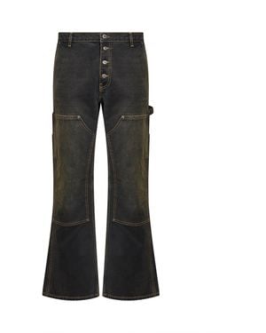 Off-White c/o Virgil Abloh Denim Half Arrow Ripped Flared Jeans - Black
