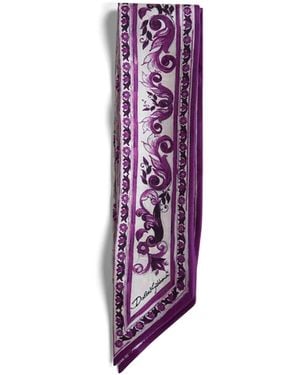 Dolce & Gabbana Silk Twill Maiolica Print Bandeau - Purple