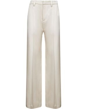 Brunello Cucinelli Cady Satin Loose Trousers - White
