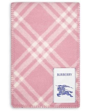 Burberry Check Wool Scarf - Pink