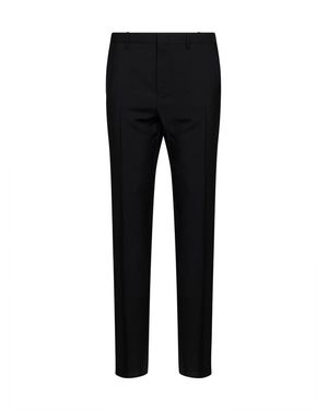 Fendi Kid Mohair Straight-Leg Tailored Trousers - Black