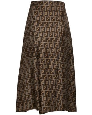 Fendi "Ff" Maxi Skirt<Br - Brown