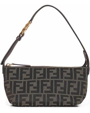Fendi Vanity Monogram Hand Bag <Br - Black