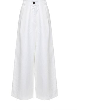 Batakovic Linen Wide-Leg Pants - White