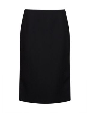 Fendi Wool And Silk Midi Pencil Skirt - Black
