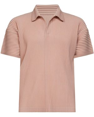 Homme Plissé Issey Miyake Polo Shirt Pleats 2 - Pink